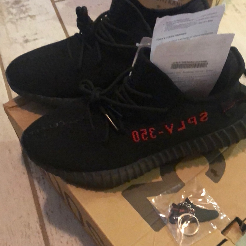 Yeezy Adidas black 350 boost SPLY-350 in red